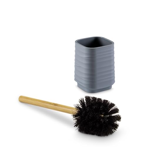 Image of Freelance Portofino ABS Toilet Cleaning Brush with Holder Stand - New Grey - Hygienic Commode /Toilet Brush Cleaner Set - Compact Stand, Ideal for Cleaning Bathroom Pot /Bowl /WC - Holder Included