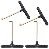 SquEqu 4 Pack Trampoline Spring Pulling Tool T-Hook Extension Puller with Ergonomic Handle Grip Outdoor Trampoline Spring Pull Tool Kit for Mini Trampoline Kids Fitness Rebounder Exercise Trampolines