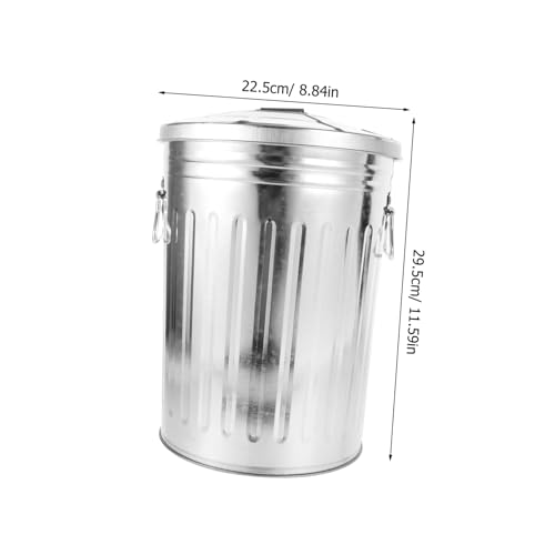 Caneca de basura rectangular de metal Happyyami con tapa miniatura 2