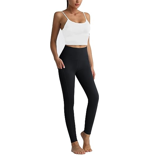 Image of RIMLESS 7 Women's Leggings with Pockets High Waist Cotton Yoga Pants Workout Running Athletic Capris