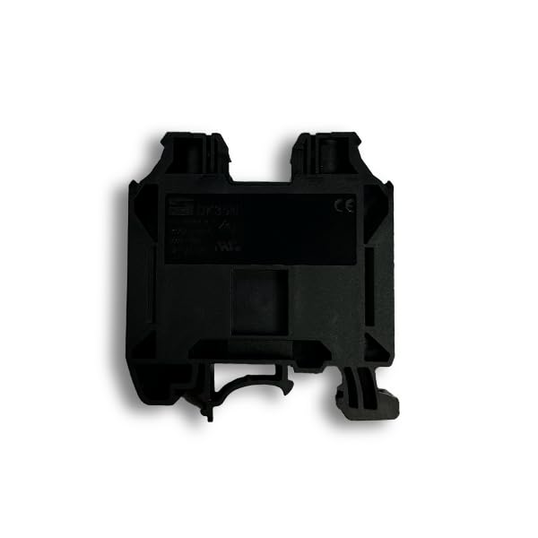 Dinkle DK35N-BK Black Block DIN Rail Terminal Block Screw Type UL 600V 150A 1/0-12AWG, Pack of 5