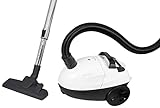 Exquisit Bodenstaubsauger BP 3103 we | Staubsauger inkl. 5 Staubbeutel | 2 L Beutelvolumen |Aktionsradius 8 m | waschbarer HEPA-Filter | inklusive Zubehör | 700 Watt | Weiß, W, 2 liters
