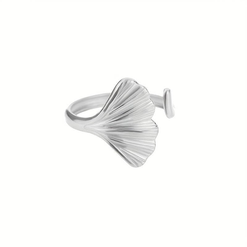 El Regalo Stainless Steel Ginkgo Leaf Finger Rings for Girls & Women- Fancy, Vintage Style Adjustable Anti- Tarnish Finger Rings (Silver) (B0CY8P512S) Amazon Price History, Amazon Price Tracker