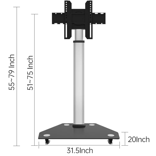 Image of JAV Smart Board Portable Stand for 43-55 Inch, Interactive Whiteboard Stand with Four Lockable Wheels, Height Adjustable Mobile Cart for Office Classroom