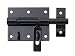 Produktbild Alberts 137311 Bolzen-Schlossriegel | mit befestigter Schlaufe | schwarz kunststoffbeschichtet | Platte 80 x 64 mm | Bolzen-Ø 11,5 mm | Gesamtlänge 116 mm