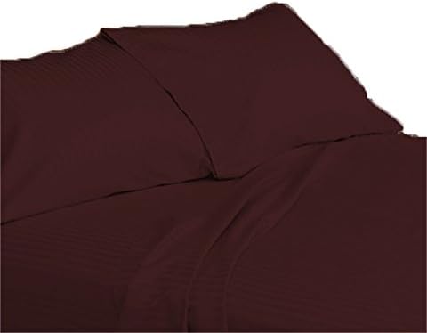 Egyptian Quality 100% Cotton 800 Thread Count 1 PC Fitted/Bottom Sheet Fit Upto 20" inches Extra Deep Pocket Stripe (Twin XL-Peach).
