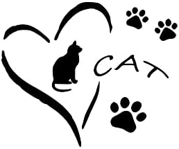 Amazon Vchsh 愛の心猫足プリントかわいい車のステッカー防水デカールラップトップスーツケースオートバイの自動アクセサリー ビニール 14cm 11cm 車のスタイリングステッカー Color Name Black 車 バイク 車 バイク