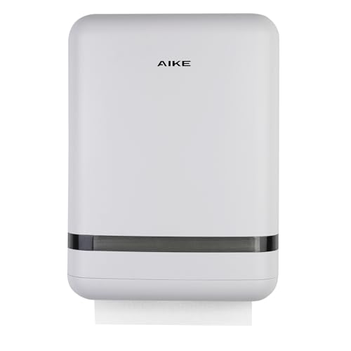 AIKE 400 Sheets Commercial Paper Towel Dispenser, Large Capacity Wall Mounted for Z-Fold & H2 Paper Fold Size 23 x 9 cm or Smaller Hand Towel Dispenser for Hotel Restaurant