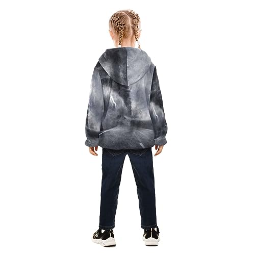 Image of Aflyko Boys Fleece Coat Blue Zip-Up Hoodie Girls Outerwear Kids Hooded Jacket