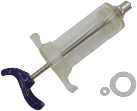 Reusable Veterinary Syringe Without Dose Nut – 10cc, 20cc, 30cc, 50cc | Durable Plastic Barrel | Luer-Lock & Luer-Slip Compatible | For Livestock, Equine, and Veterinary Use (20cc)