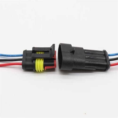 Conector de cable de 3 pines con cableado integrado y goma anti vibración 5