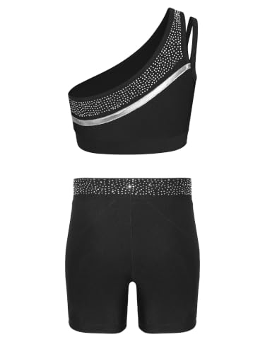 Conjunto de baile elástico iiniim para niñas de 13-14 años ropa cómoda de danza 2
