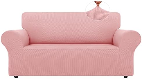 LURKA Stretch Sofa Covers - Spandex Non Slip Couch Sofa Slipcover, Soft with Elastic Bottom for Kids, ( 55'' - 79'', Medium, Pink )