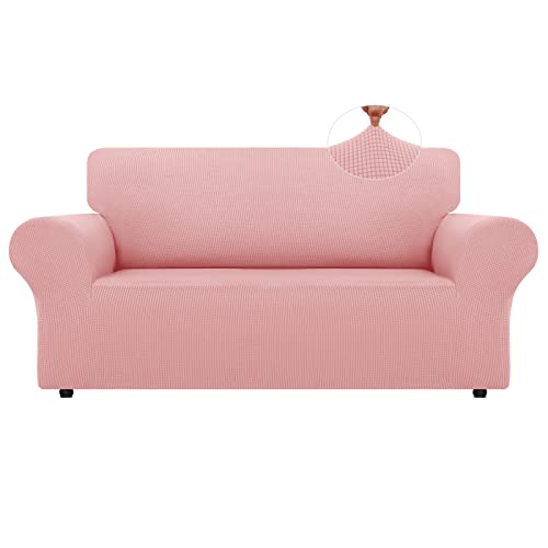 Lurka Stretch Sofa Covers - Spandex Non Slip Couch Sofa Slipcover, Soft With Elastic Bottom For Kids, ( 55'' - 79'', Medium, Pink ) #TOP7