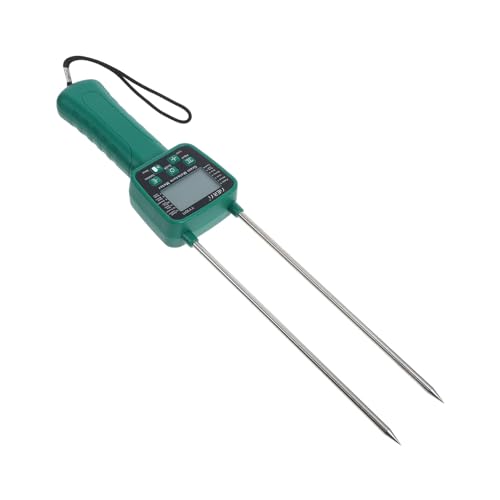 BUGUUYO Medidor de humedad Instrumento portátil de medición de humedad más luces de plantas probador de humedad del heno agua probeta de temperatura probador de humedad del grano AbS Green