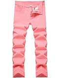 Lanscadran Boy's Rosy Straight Fit Stretch Fashion Jeans,L0363,14