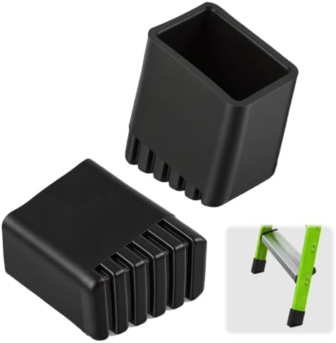 2 x Rubber Stair Shoes, 20 x 30 mm, Non-Slip, Resistant | 2 pieces 20 x 30 mm, durable rubber, non-slip, thickness 2 mm, without tools, for pipes 30 x 20 mm, protects floors