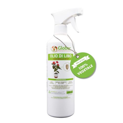 GLOBER Olio di Lino Spray 500ml - Pronto all'uso - Insetticida naturale - Rimedio Naturale Contro Cocciniglia e Insetti