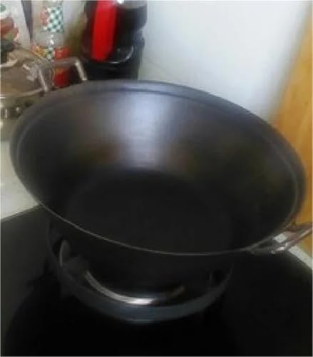 Sartén Wok de Hierro Fundido Sin Recubrimiento 36cm miniatura 5
