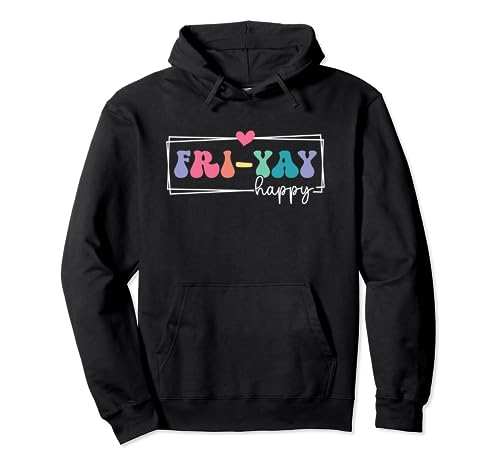 Groovy Retro Happy Fri-Yay Teacher Life Fri-nally Sudadera con Capucha