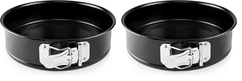 IBILI 123 cm Molde Desmontable Moka-Chapa Acero Antiadherente-Diametro 26 cm-Libre de PFOA, Stainless Steel, Negro (Paquete de 2)