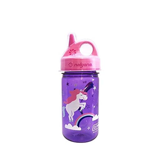 Nalgene 2182-2912 Grip-n-Gulp w/Cover Unicorn, Purple, One Size
