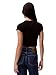 Calvin Klein Women's Monogram Logo Ribbed Baby Tee Black