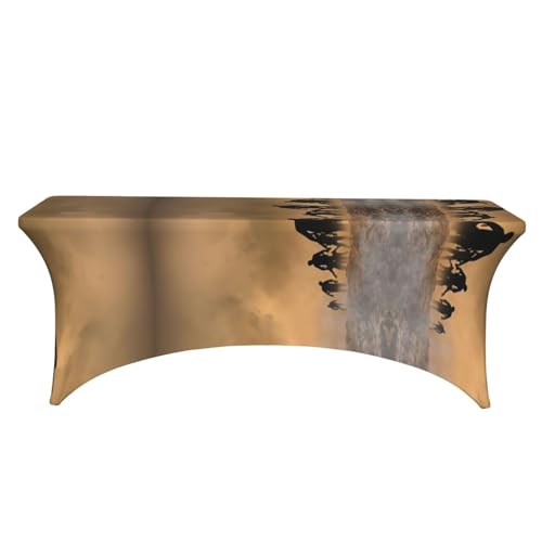 Nappe zombie 1,8m EdWal extensible élasthanne sans pli pour table rectangulaire