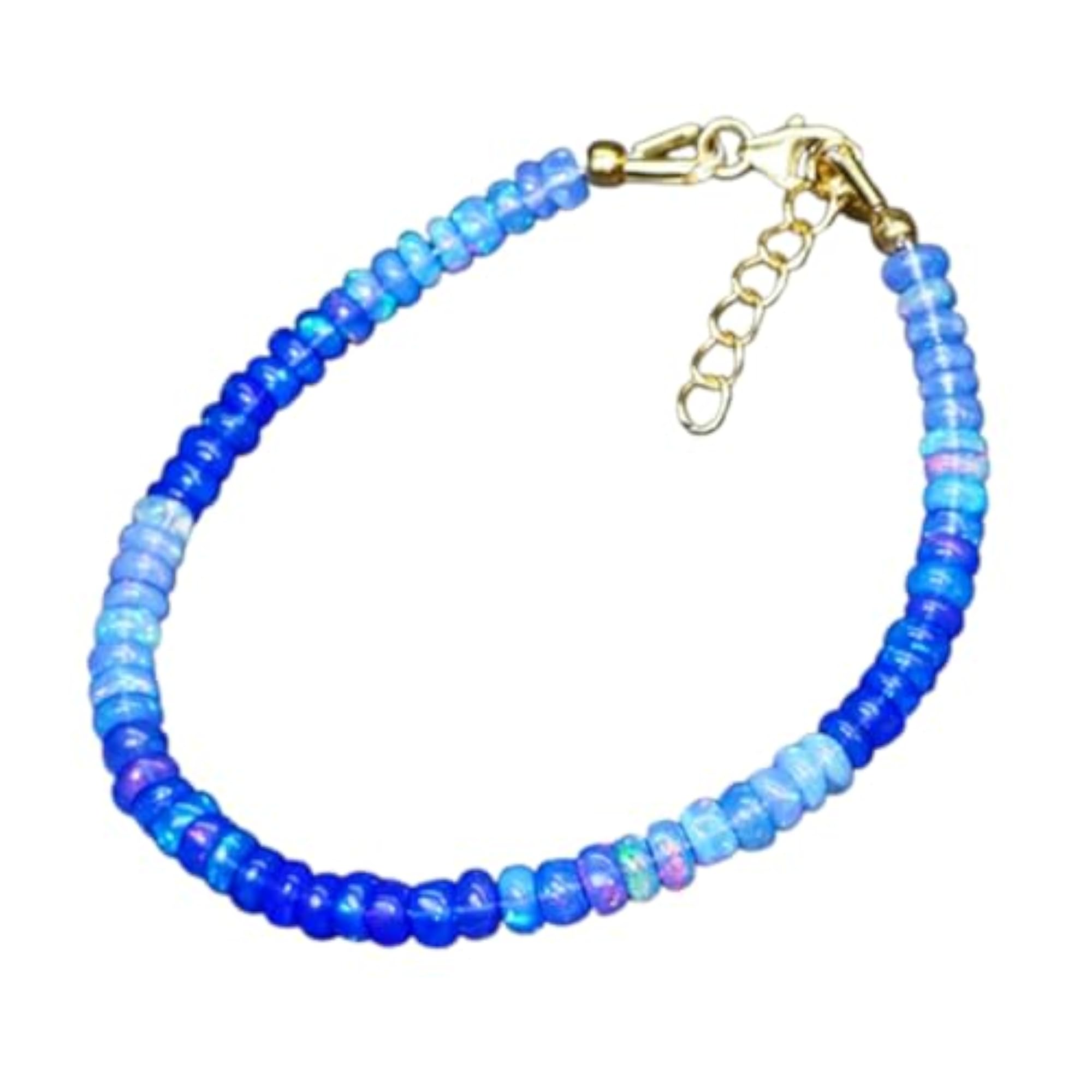 Blue Fire Shaded Opal Bracelet with Adjustable Clasp