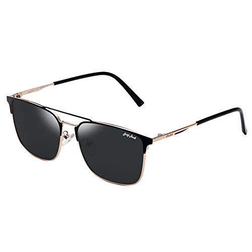 Image of grey jack Square Polarized Sunglasses UV Protected for Men Women Metal Frame GJ1285
