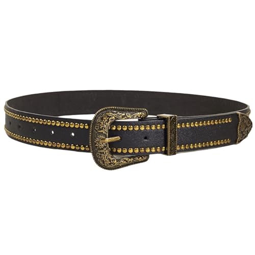 Ceintures western en cuir véritable clouté style cowboy vintage chic pour jeans