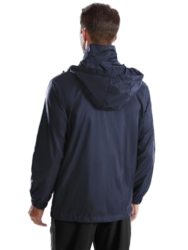 Mens Waterproof Jacket Outdoor Lightweight Hooded Windbreaker Travel Hiking Windproof Raincoat4