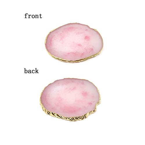 Honbay 2Pcs Golden Edge Resin Nail Art Palettes Drawing Plates Manicure Display Tools For Women #TOP2