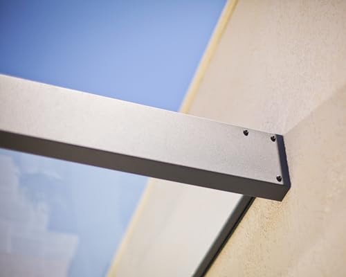 Canopia by Palram Vordach für Haustür Sophia 2150 Pultvordach 215 x 95 cm Grau Sonnenschutz Haustürvordach inkl. Regenrinne