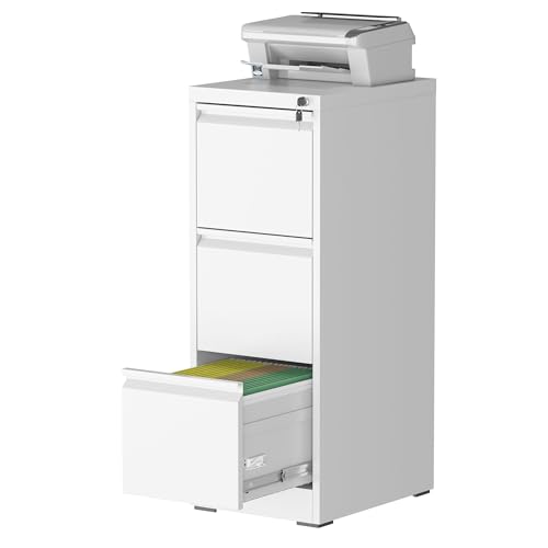 3-Drawer Metal File Cabinet with Lock