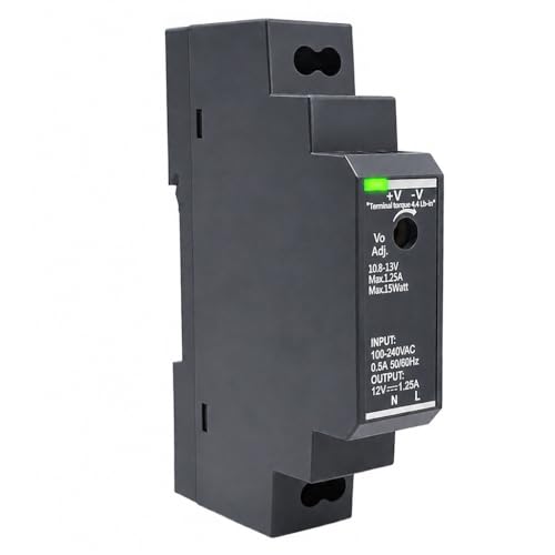 Image of Switching DC Power Supply, DIN Rail Transformer HDR-15-12 DC 12V 1.25A 15W Switching Power Supply for Industrial Automation Enclosure Box, DIN Rail Power Supply (HDR-15-12)