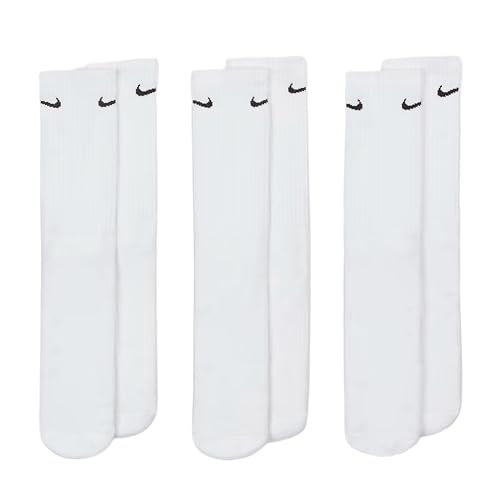 Image of Nike Unisex Adult Everyday Cushioned Training Crew Socks (3-Pack) | Mens and Womens