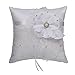 Coussin Pour Bagues Mariage,Porteur Coussin Bague,oreiller D'anneau De Dentelle, Coussin D’ Alliances, Oreiller Anneau De Mariage, Pour Bague De Fiançailles Ou Alliances (Color : White)