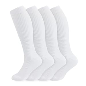 +MD Cotton Compression Socks for Women and Men 4/6 Pairs 15-20 mmHg Knee High Socks for Sports Travel Nurse Edema