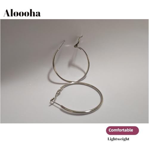 Lightweight Surgical Stainless Steel Hoop Earring for Women, Silver Hoop Earrings for women,925 Sterling Silver Post Hypoallergenic, Daily Wear Versatile Hoops 30/40/50mm3