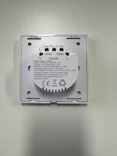 HEUXGIR 1Pack Smart Jalousieschalter，Wlan Rolladenschalter mit Prozentfunktion 86 * 86mm Rolladensteuerung Kompatibel mit Echo Alexa/Google,Neutralleiter Erforderlich