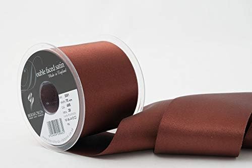 Berisfords Double FACE Poly Satin Ribbon, BlackBerry, 15 mm