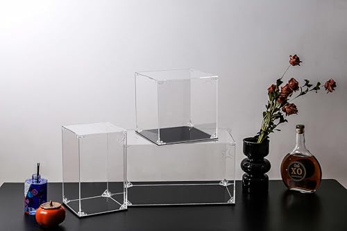 CHILLCASE Clear Acrylic Display Case with Meaningful Engraving Design,Self-Assembled Display Box,Dust-Proof Showcase for Action Figures Collectibles(Angry,9.8×9.8×9.8 inch