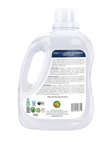 Ecos Pro Liquid Laundry Detergent 2 Ct, Free & Clear, Concentrated & Ideal For Commercial & Industrial Use, Unscented, Pl9371/02, 170 Fl Oz (Pack Of 2) #TOP7