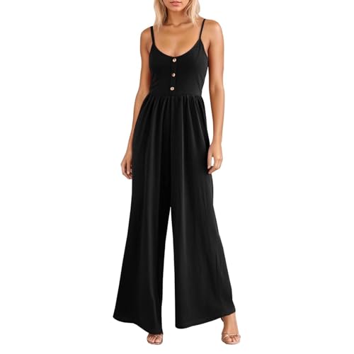 Mono casual de mujer con tirantes botones y cuello en V plisado diario