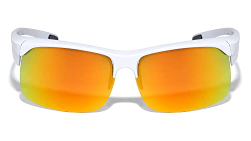 V.W.E. Men Half Rim Polarized Sport FIT OVER Sunglasses Wear Over Prescription Eyeglasses Color Mirror Fishing2