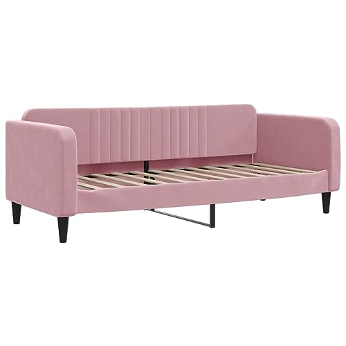 vidaXL Sofá Cama Terciopelo Rosa 80x200 cm, Cama de Invitados, sofá, sofá Cama Individual, sofá Cama cómodo, sofá para Dormir, sofá Cama de Terciopelo