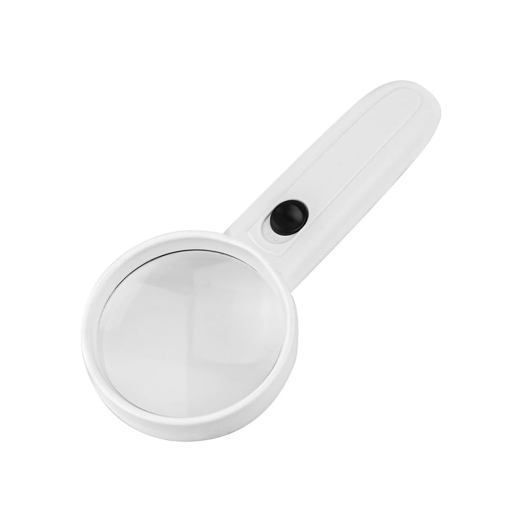 Lente d'Ingrandimento con Luce LED Lente di ingrandimento in Vetro con Montatura in plastica Portatile Lente di ingrandimento da Lettura 160 * 73 * 25mm