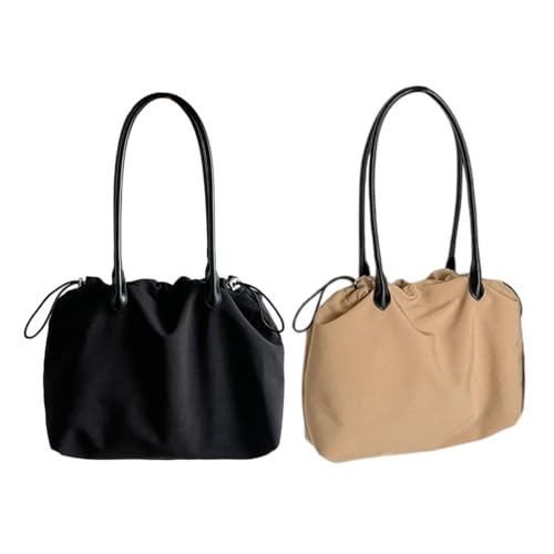 Sac à main en nylon noir imperméable pour cours et bureau