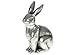 Produktbild Werner Voß Hase Silver Rabbit sitzend (41 cm / antik-Silber, Osterdeko, Osterhase)